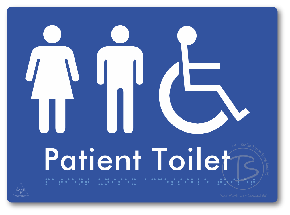 Patient Unisex Accessible Toilet - Braille Tactile Signs Aust.