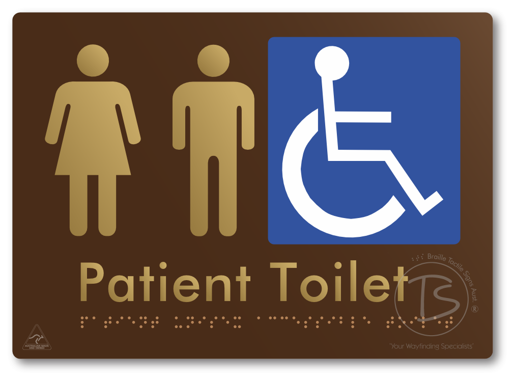 Patient Unisex Accessible Toilet - Braille Tactile Signs Aust.