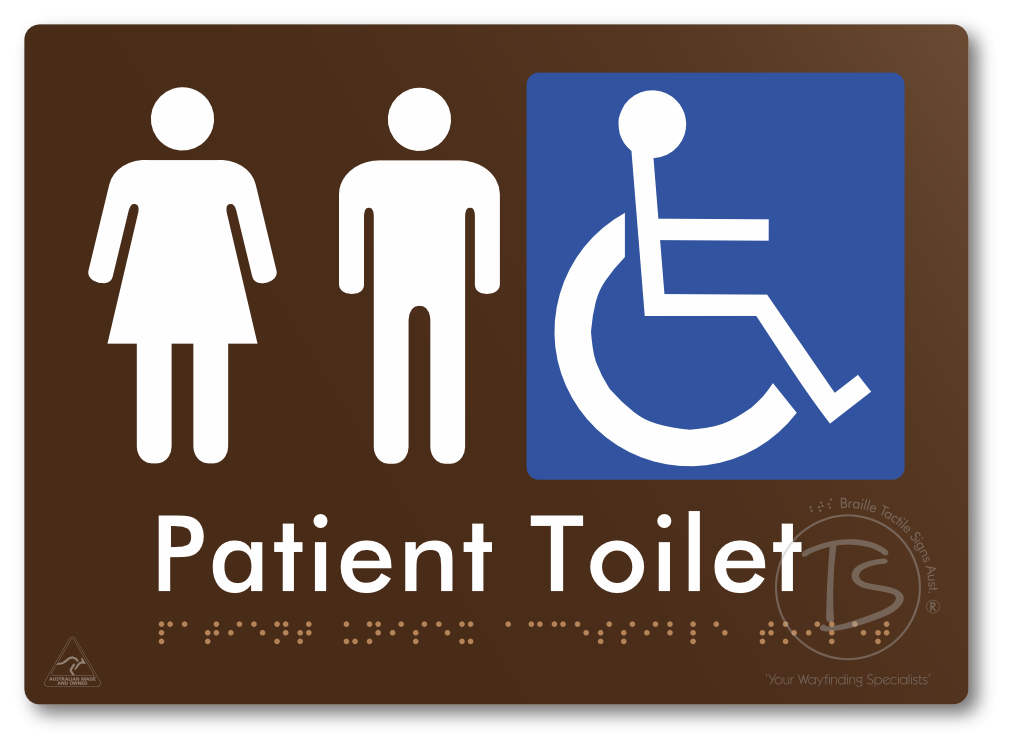 Patient Unisex Accessible Toilet - Braille Tactile Signs Aust.