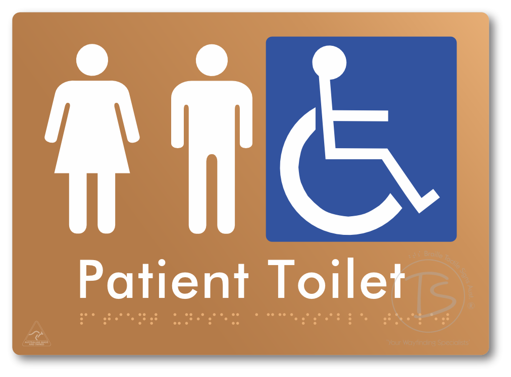 Patient Unisex Accessible Toilet - Braille Tactile Signs Aust.