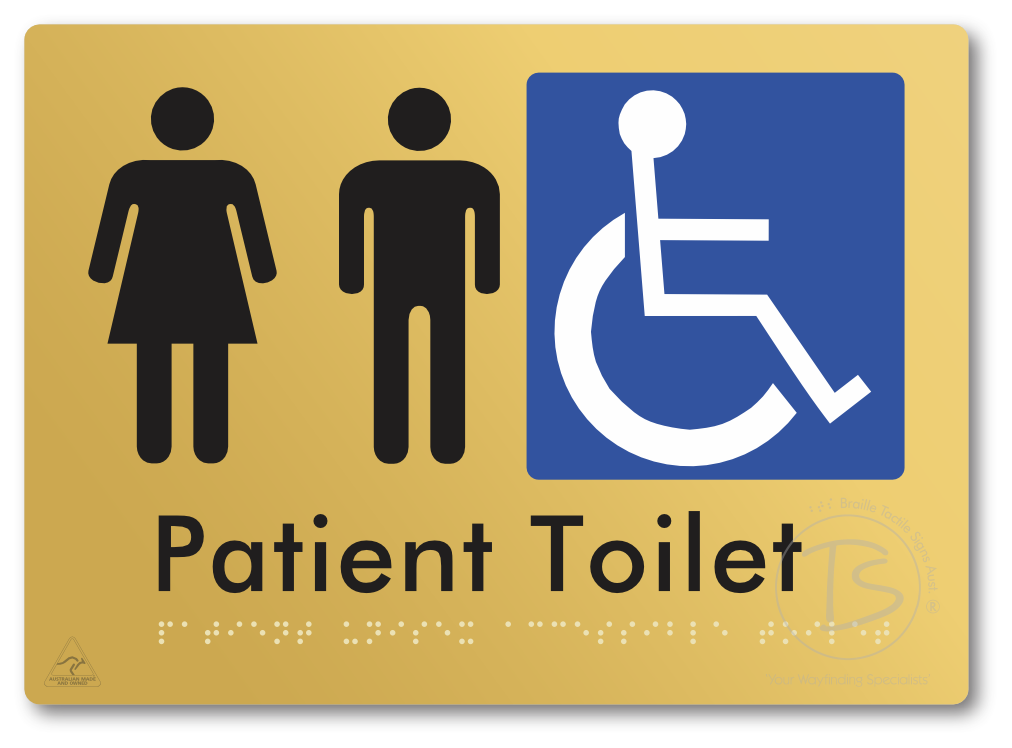 Patient Unisex Accessible Toilet - Braille Tactile Signs Aust.