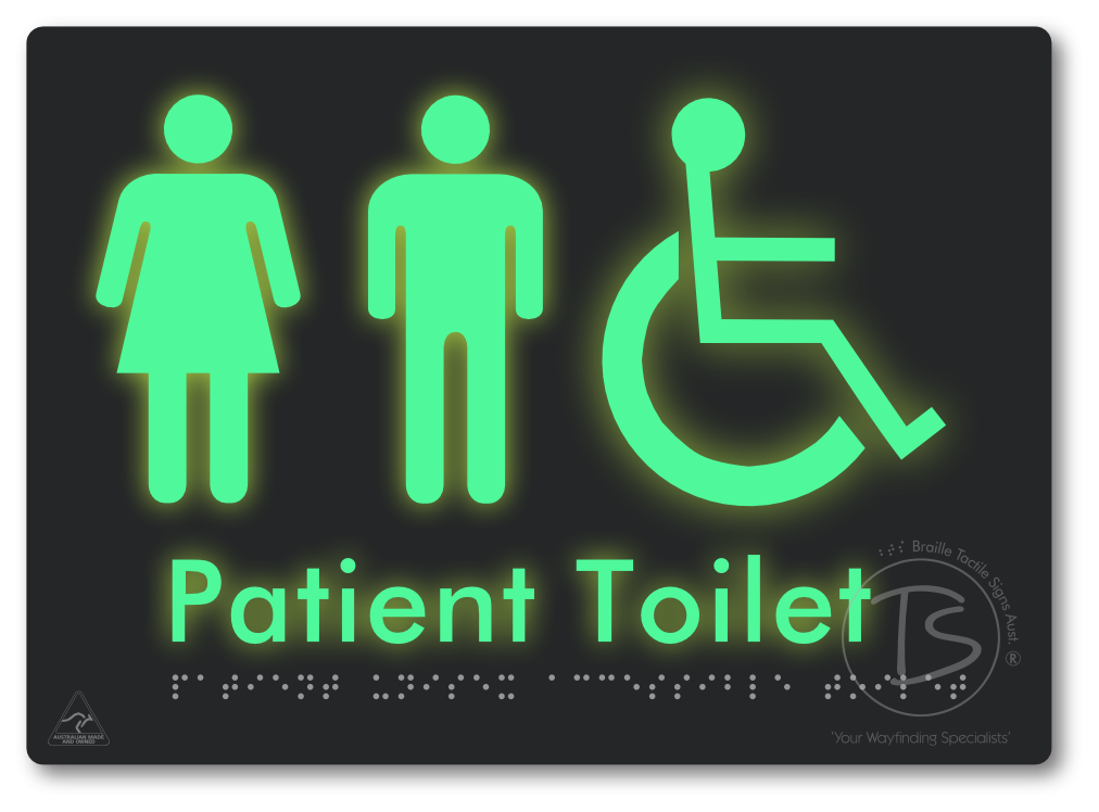 Patient Unisex Accessible Toilet - Braille Tactile Signs Aust.