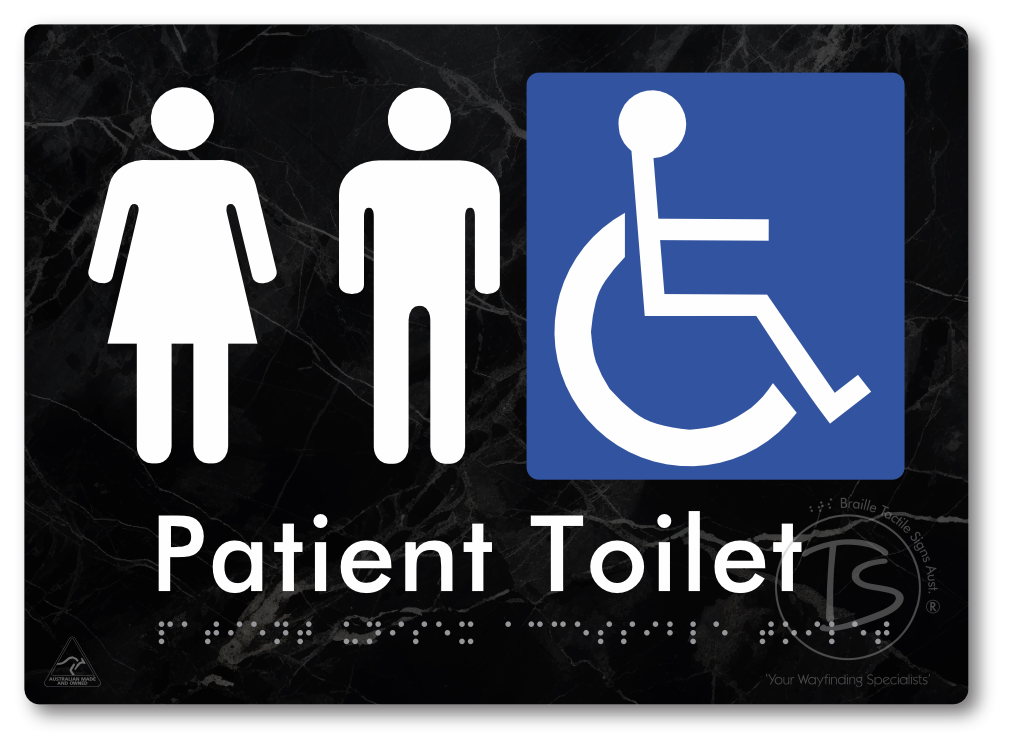 Patient Unisex Accessible Toilet - Braille Tactile Signs Aust.