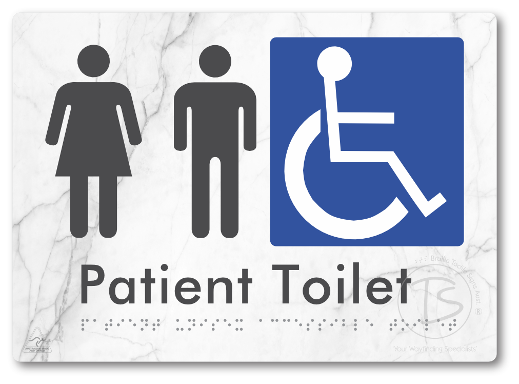Patient Unisex Accessible Toilet - Braille Tactile Signs Aust.