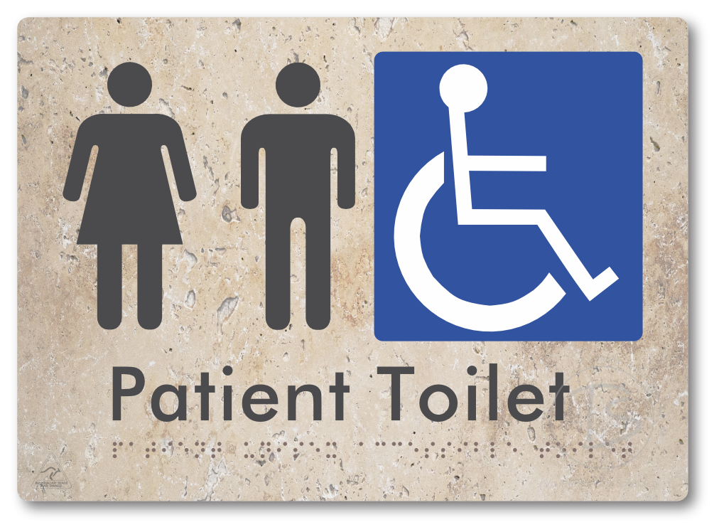 Patient Unisex Accessible Toilet - Braille Tactile Signs Aust.