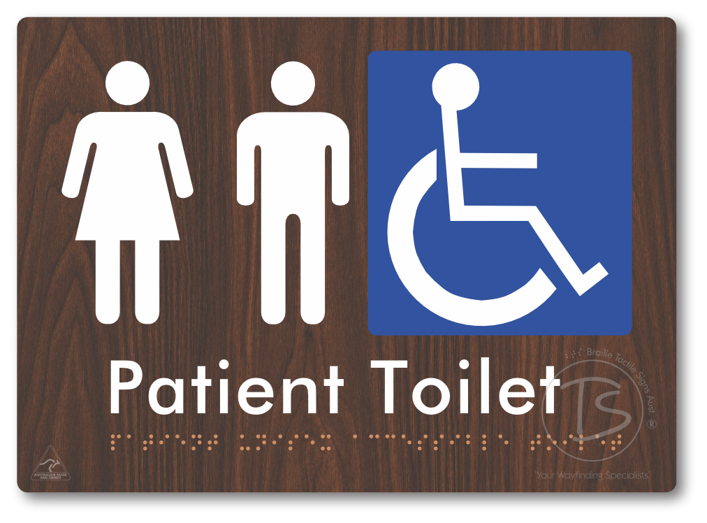 Patient Unisex Accessible Toilet - Braille Tactile Signs Aust.