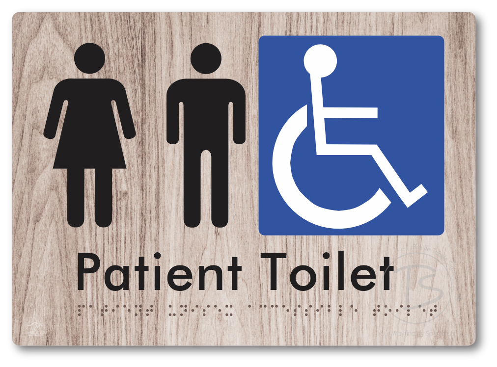 Patient Unisex Accessible Toilet - Braille Tactile Signs Aust.