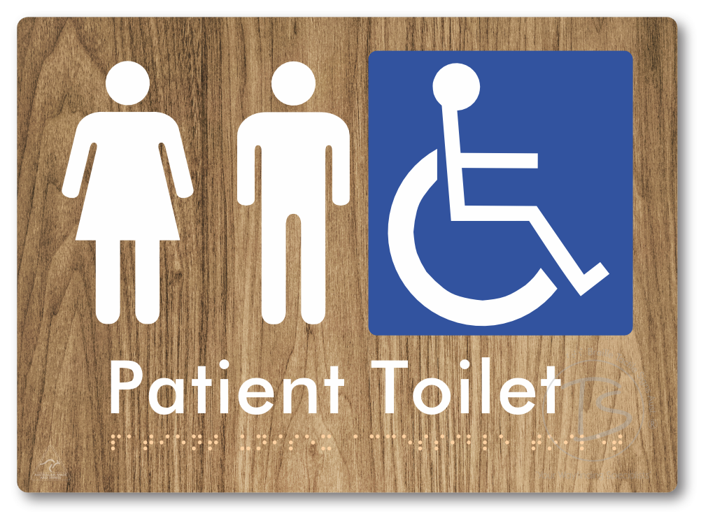 Patient Unisex Accessible Toilet - Braille Tactile Signs Aust.