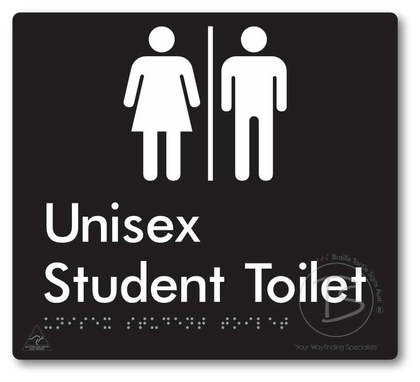 Unisex Student Toilet with Air Lock - Braille Tactile Signs Aust.