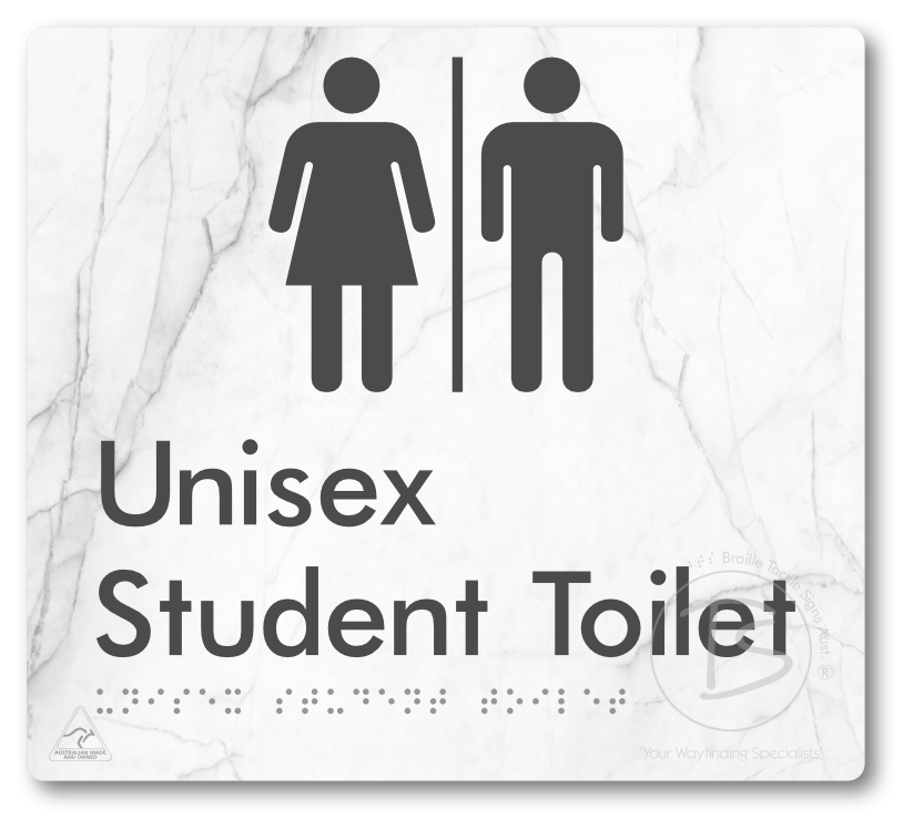 Unisex Student Toilet with Air Lock - Braille Tactile Signs Aust.