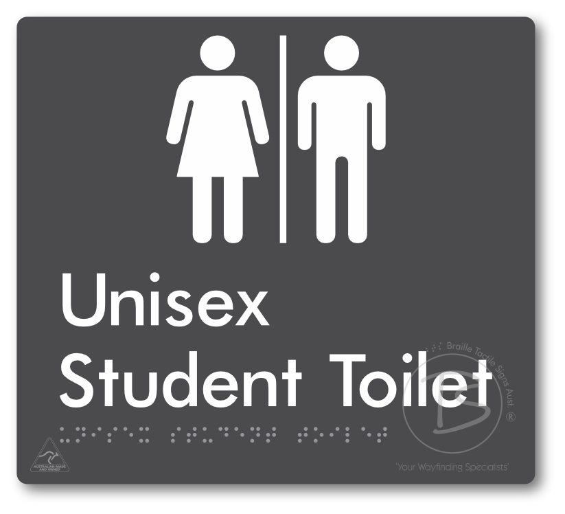 Unisex Student Toilet with Air Lock - Braille Tactile Signs Aust.