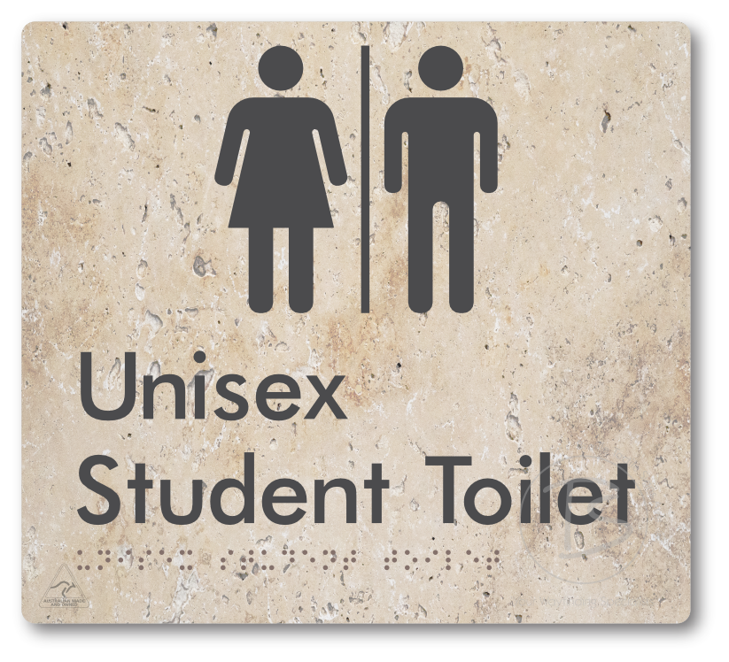 Unisex Student Toilet with Air Lock - Braille Tactile Signs Aust.