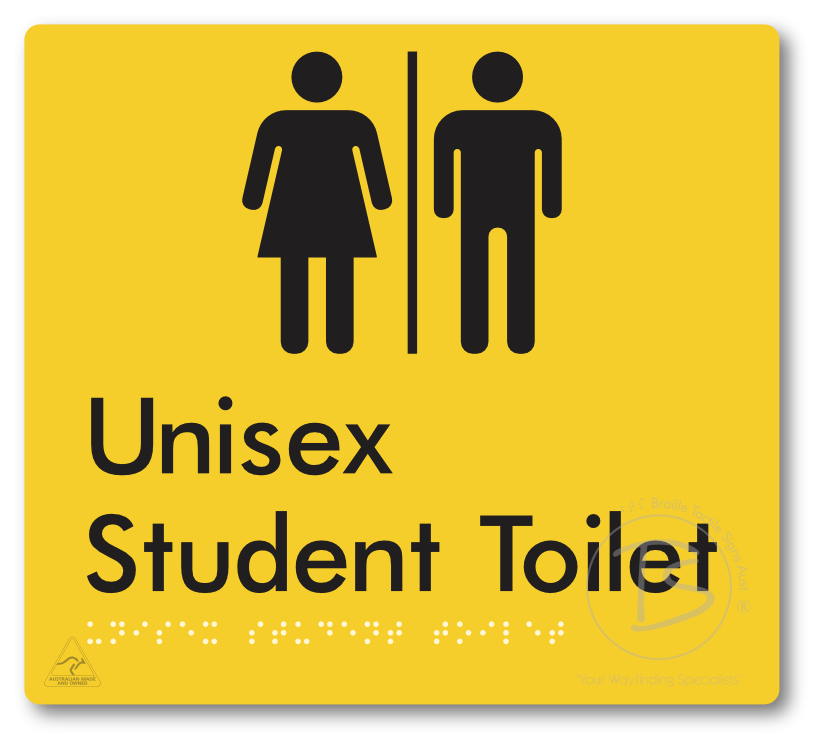 Unisex Student Toilet with Air Lock - Braille Tactile Signs Aust.