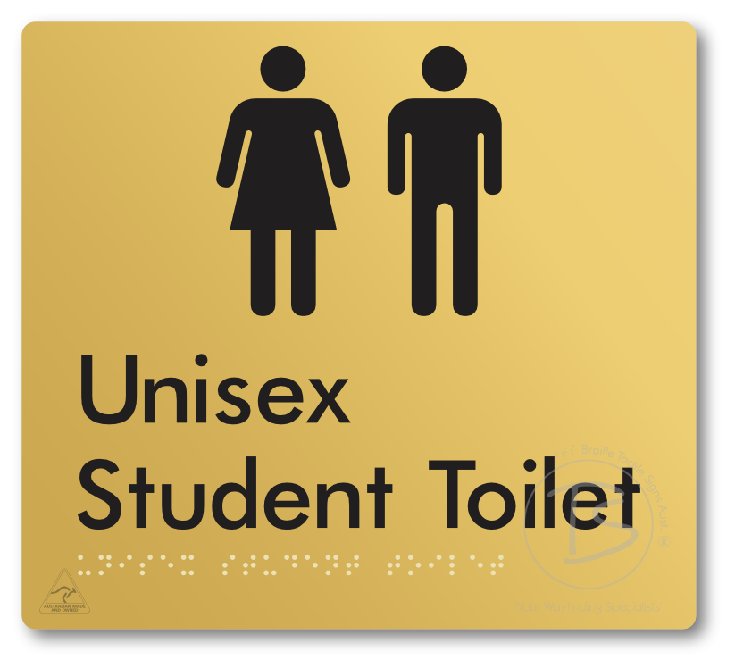 Unisex Student Toilet - Braille Tactile Signs Aust.