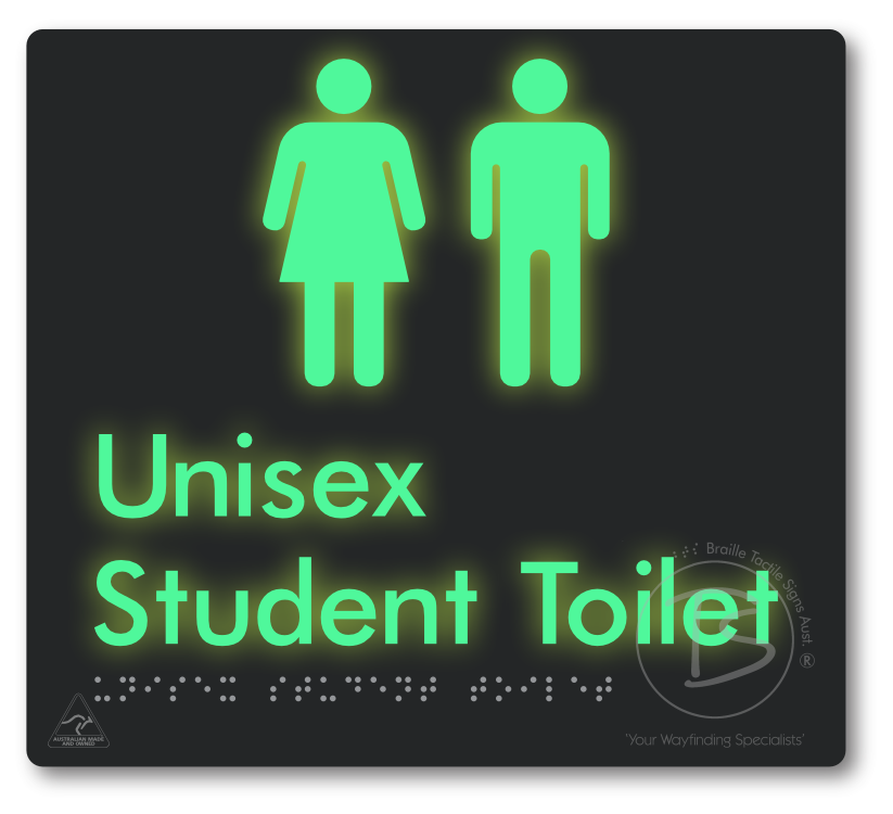 Unisex Student Toilet - Braille Tactile Signs Aust.