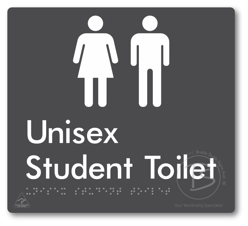 Unisex Student Toilet - Braille Tactile Signs Aust.