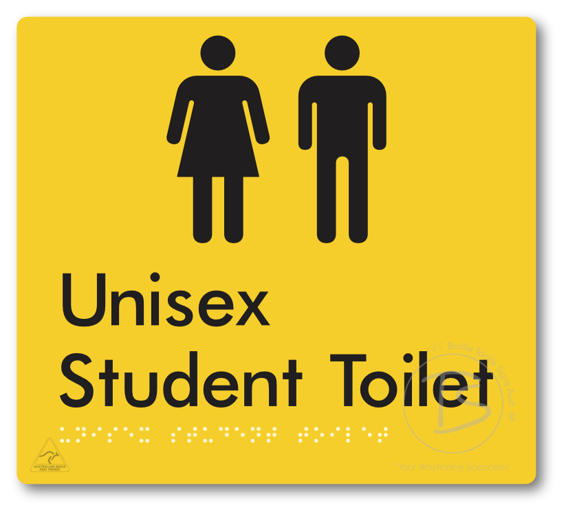 Unisex Student Toilet - Braille Tactile Signs Aust.