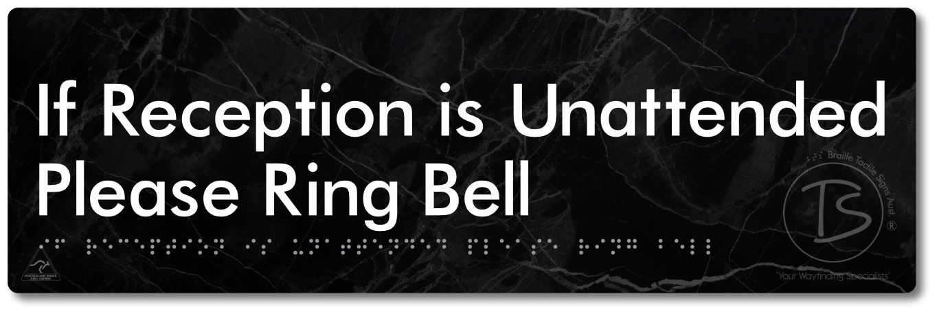If Reception Is Unattended Please Ring Bell - Braille Tactile Signs Aust.