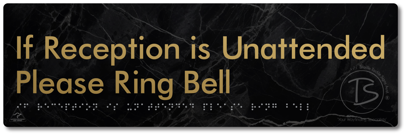 If Reception Is Unattended Please Ring Bell - Braille Tactile Signs Aust.