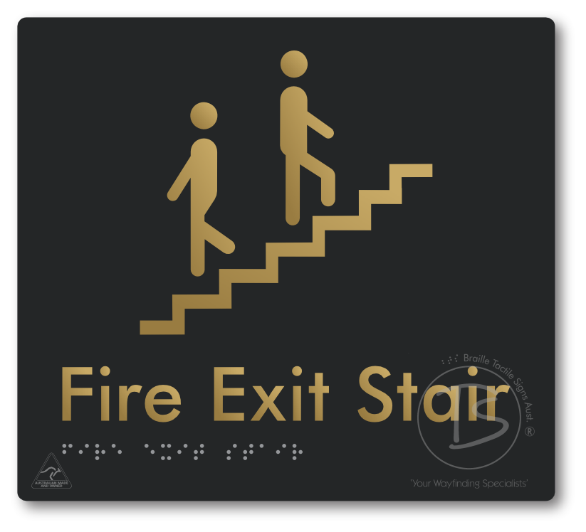 Fire Exit Stair - Braille Tactile Signs Aust.