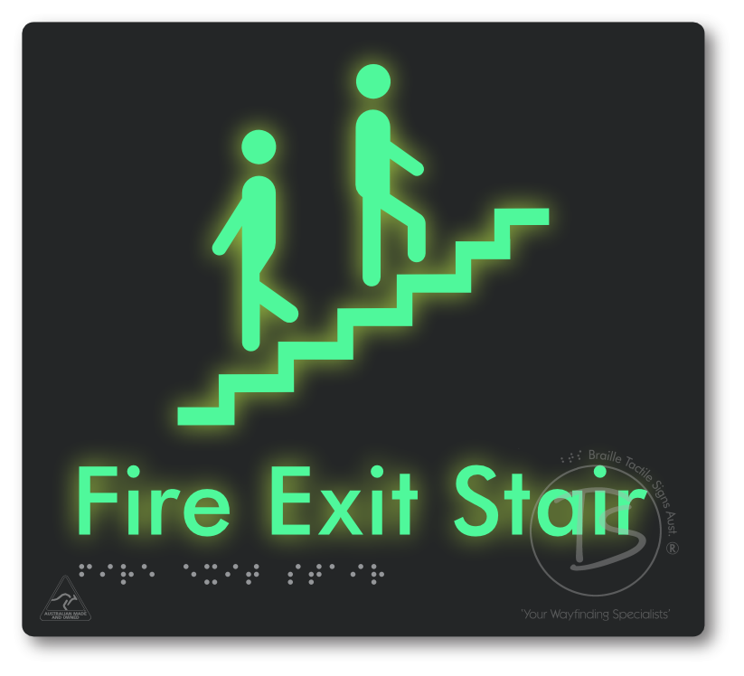 Fire Exit Stair - Braille Tactile Signs Aust.