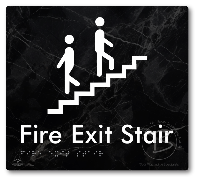 Fire Exit Stair - Braille Tactile Signs Aust.