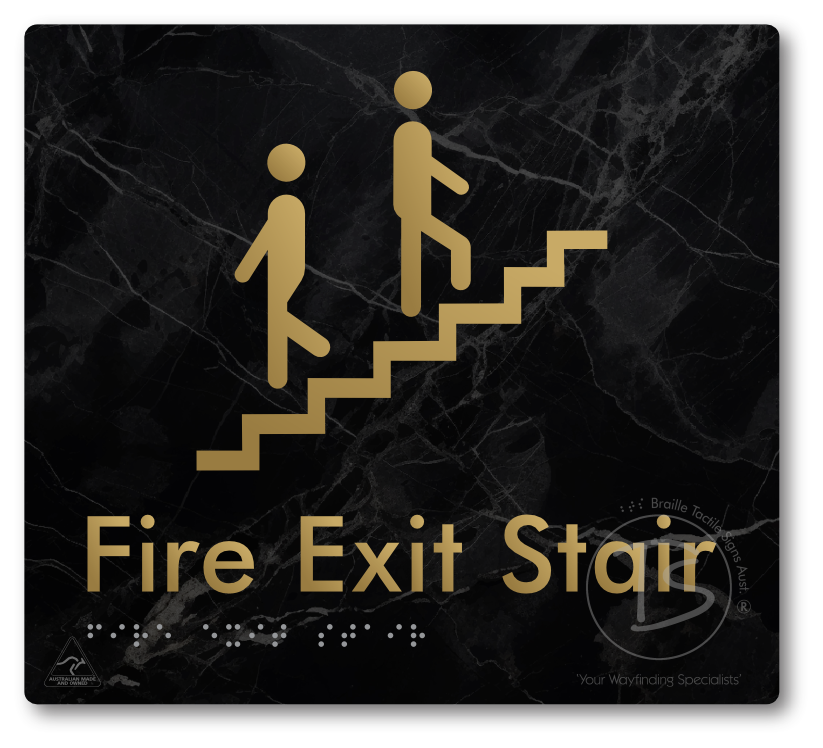 Fire Exit Stair - Braille Tactile Signs Aust.