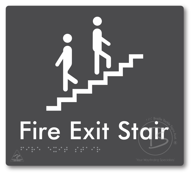 Fire Exit Stair - Braille Tactile Signs Aust.