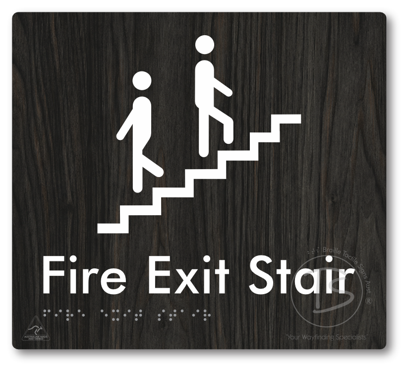 Fire Exit Stair - Braille Tactile Signs Aust.