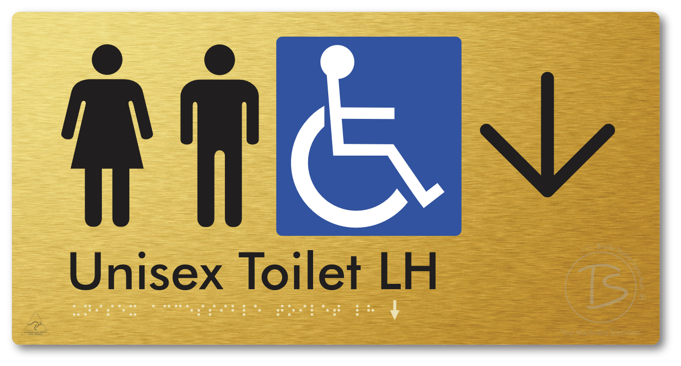 Unisex Accessible Toilet LH with Large Directional Arrow