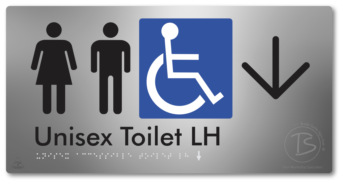 Unisex Accessible Toilet LH with Large Directional Arrow