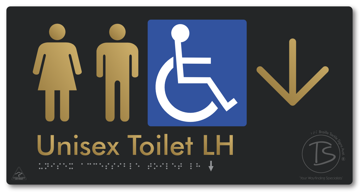 Unisex Accessible Toilet LH with Large Directional Arrow