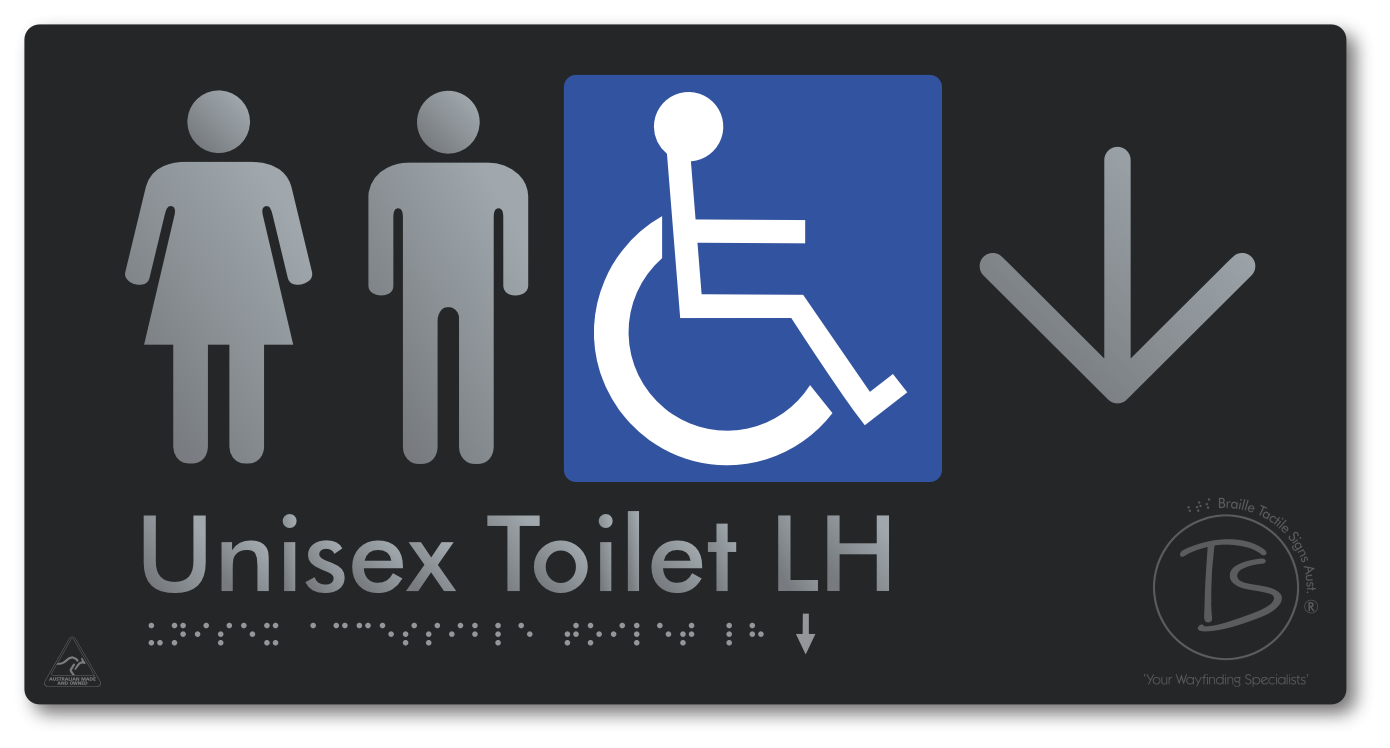 Unisex Accessible Toilet LH with Large Directional Arrow