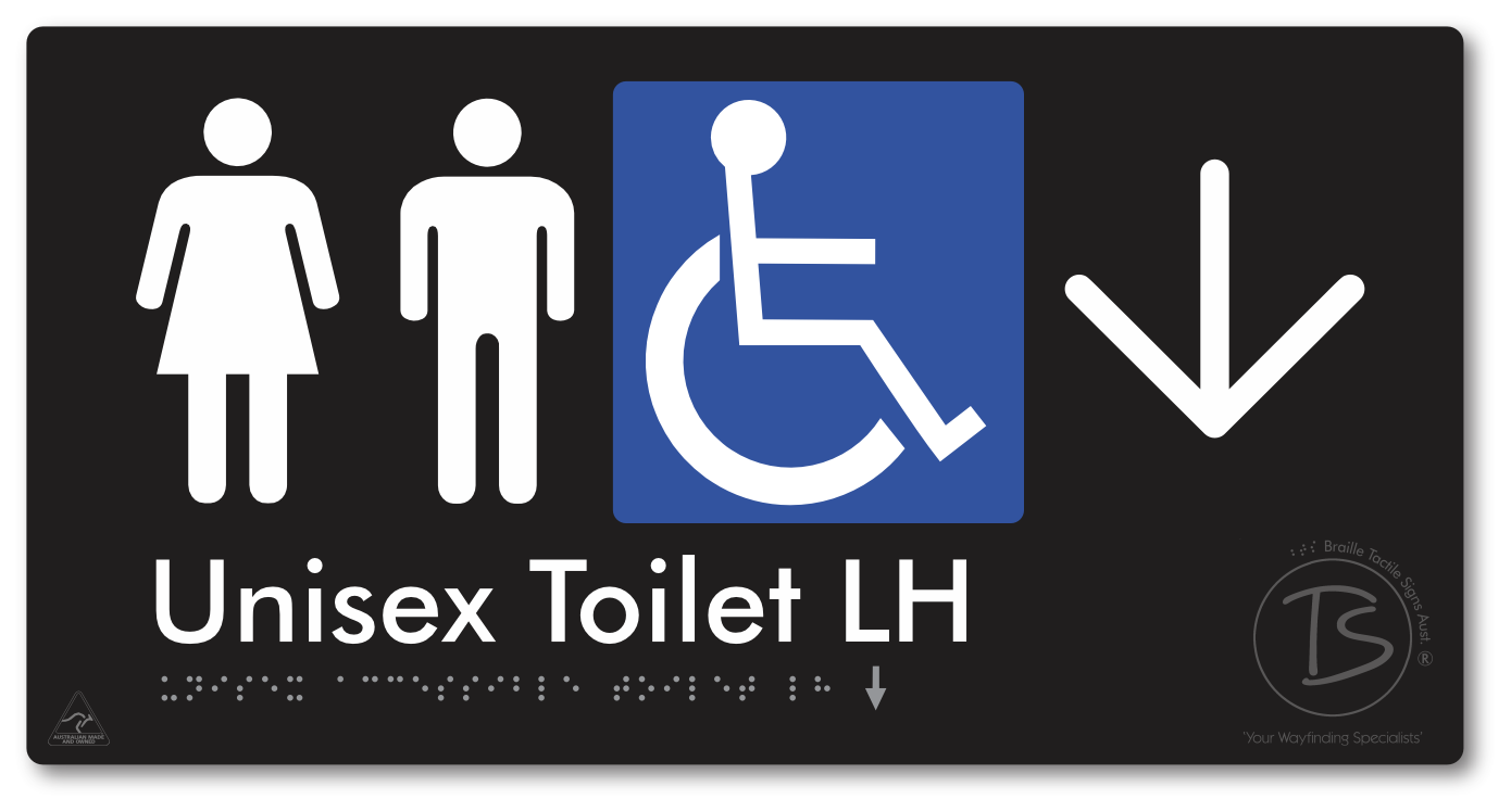Unisex Accessible Toilet LH with Large Directional Arrow