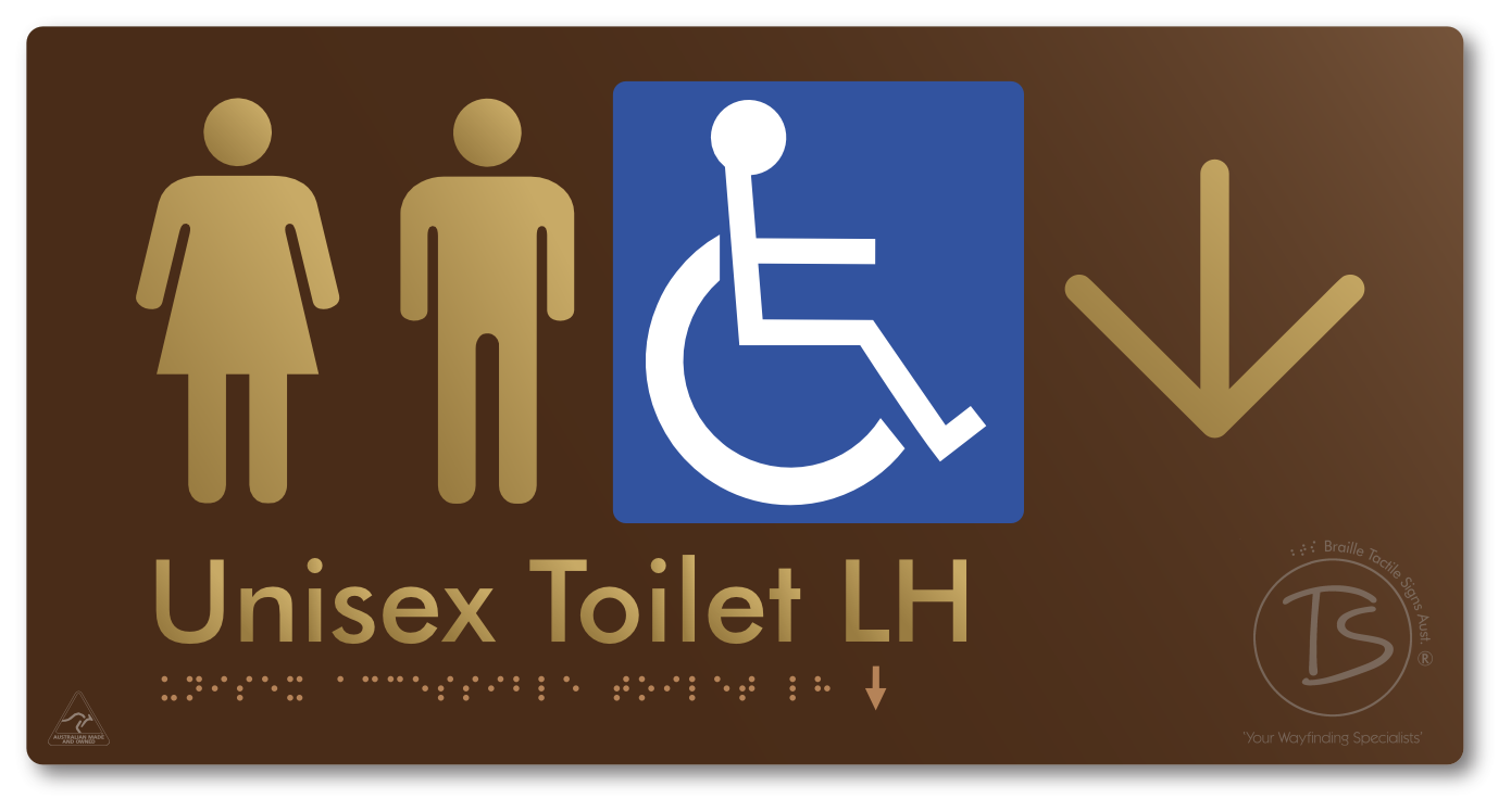Unisex Accessible Toilet LH with Large Directional Arrow