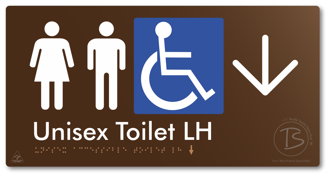 Unisex Accessible Toilet LH with Large Directional Arrow