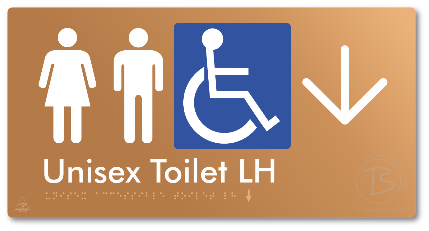 Unisex Accessible Toilet LH with Large Directional Arrow