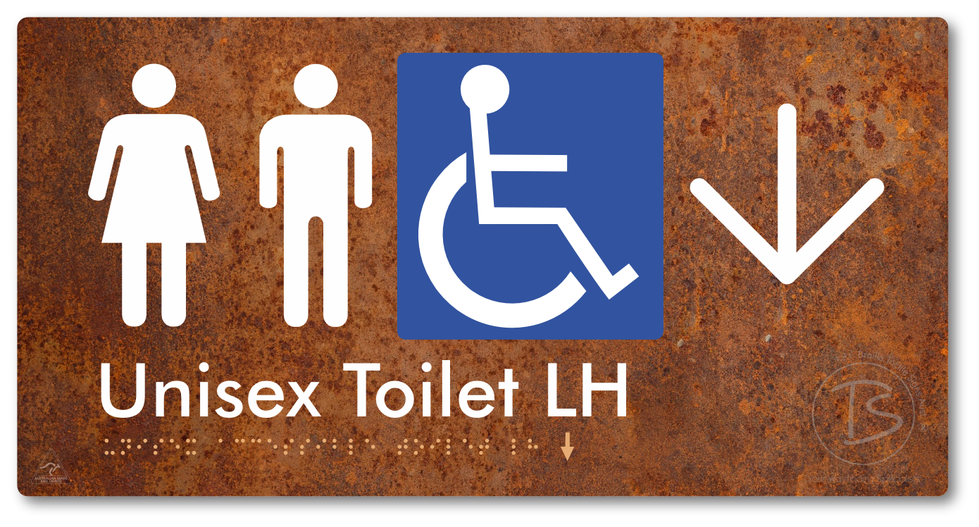 Unisex Accessible Toilet LH with Large Directional Arrow