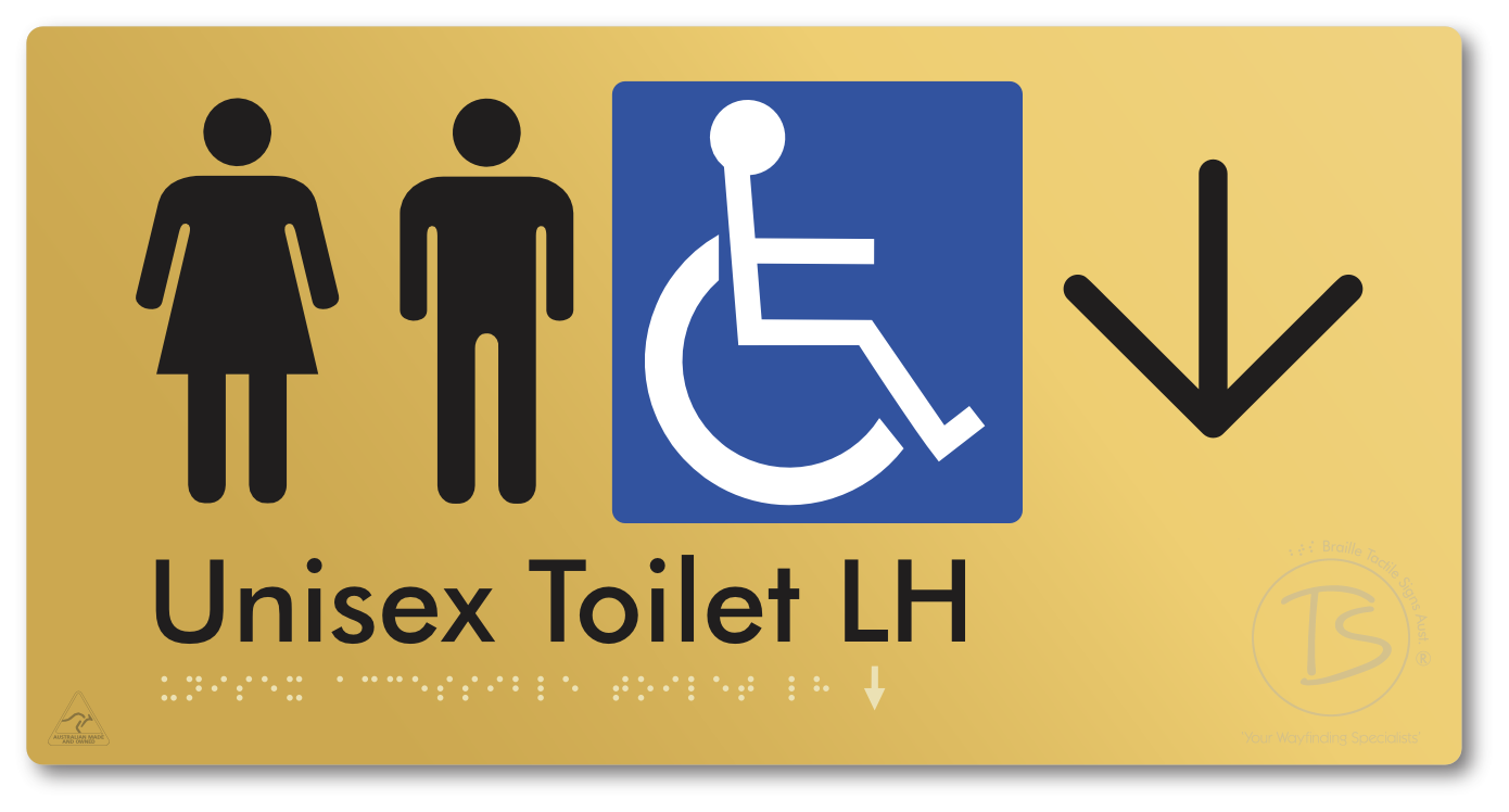 Unisex Accessible Toilet LH with Large Directional Arrow