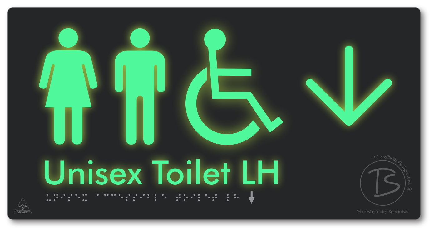 Unisex Accessible Toilet LH with Large Directional Arrow