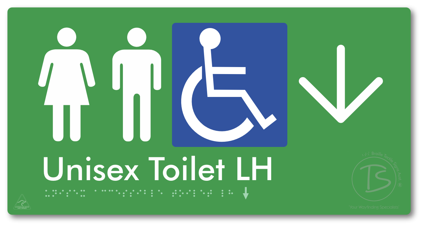 Unisex Accessible Toilet LH with Large Directional Arrow