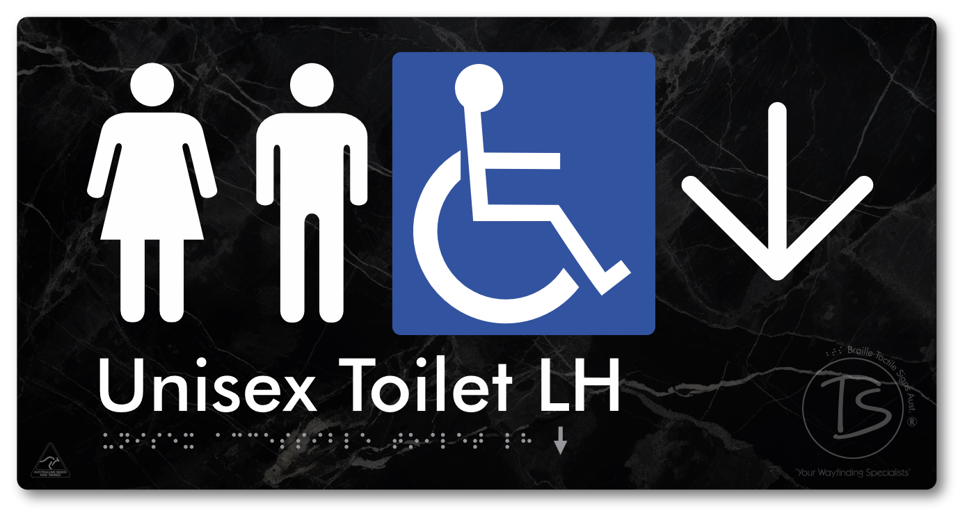 Unisex Accessible Toilet LH with Large Directional Arrow