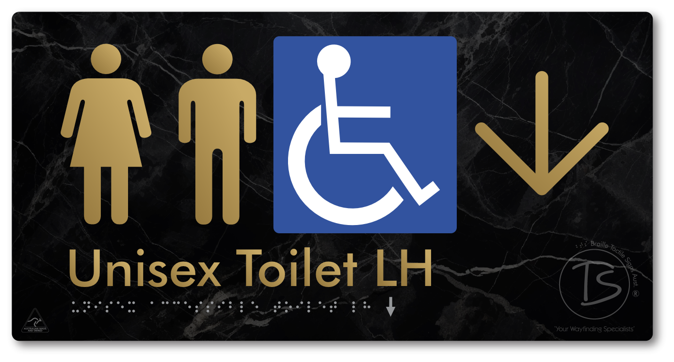 Unisex Accessible Toilet LH with Large Directional Arrow