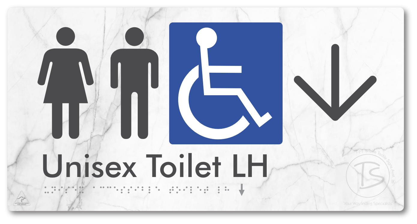Unisex Accessible Toilet LH with Large Directional Arrow