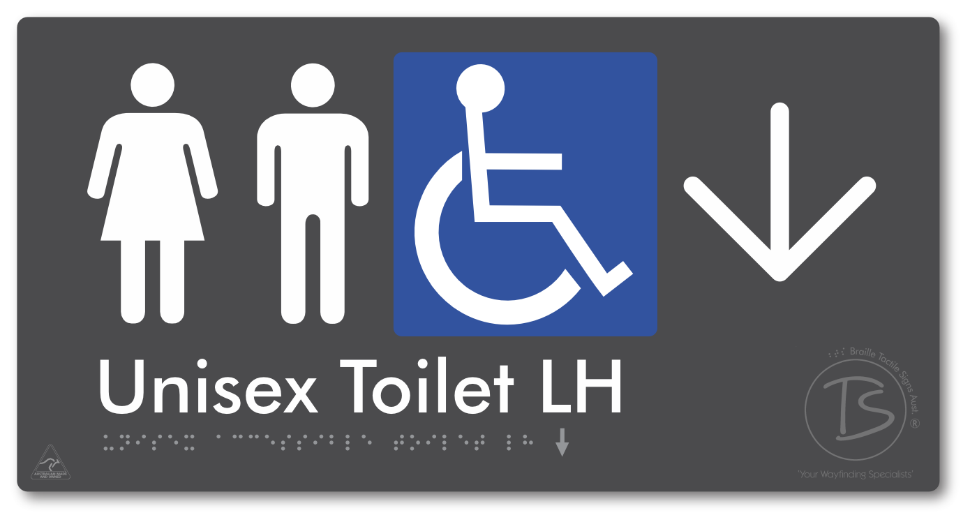 Unisex Accessible Toilet LH with Large Directional Arrow