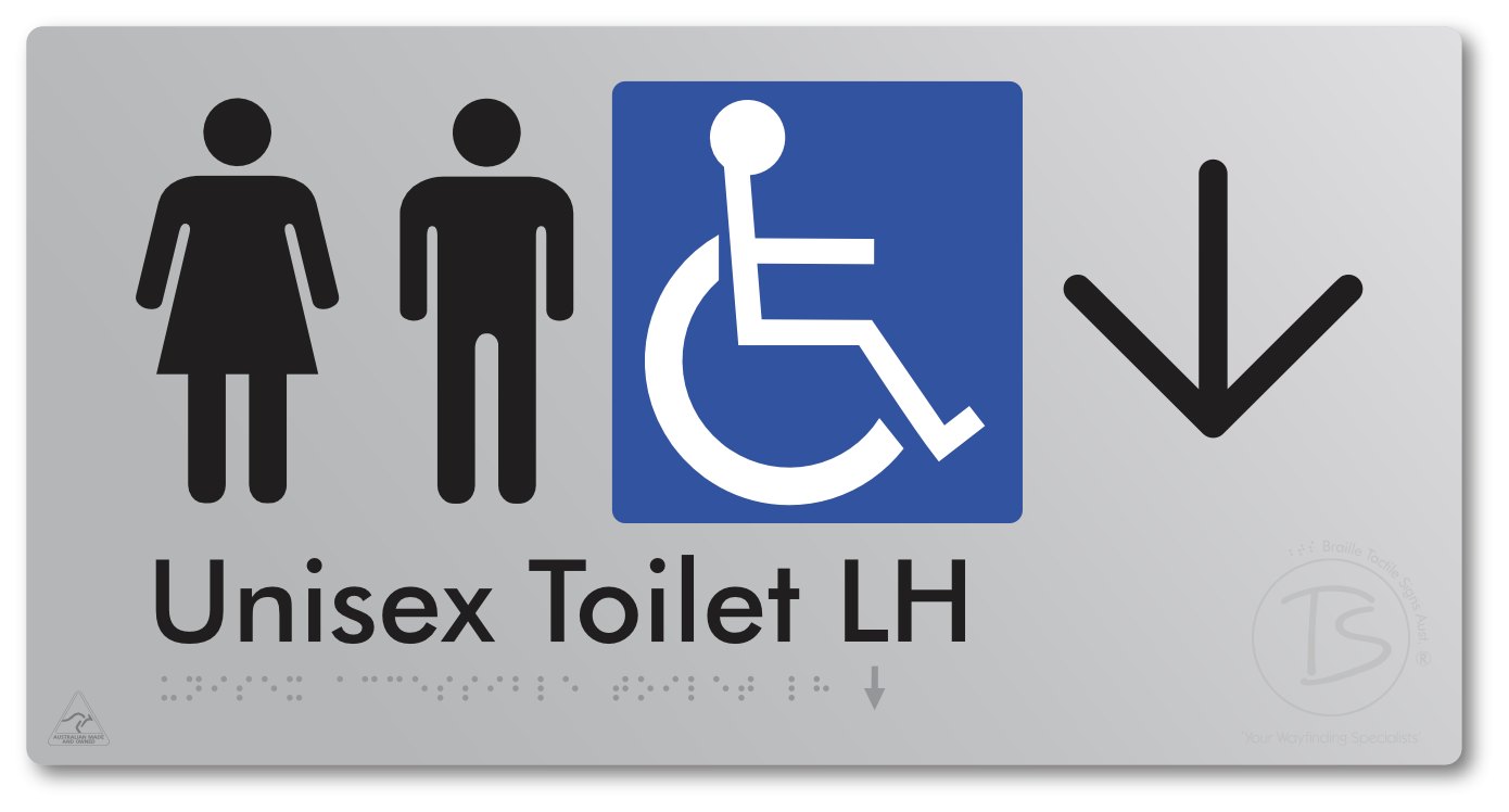 Unisex Accessible Toilet LH with Large Directional Arrow