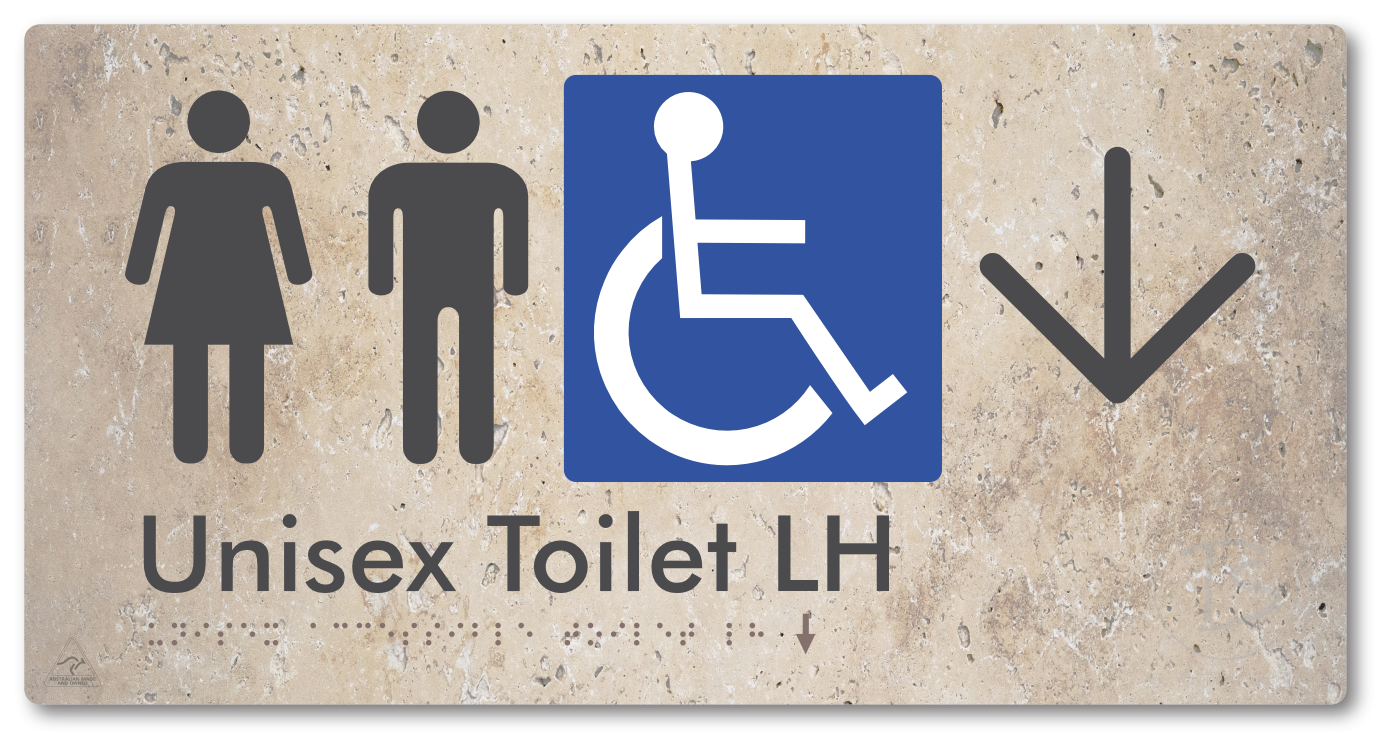 Unisex Accessible Toilet LH with Large Directional Arrow