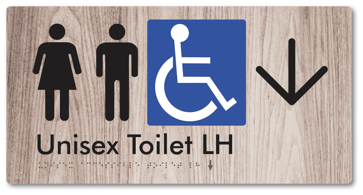 Unisex Accessible Toilet LH with Large Directional Arrow