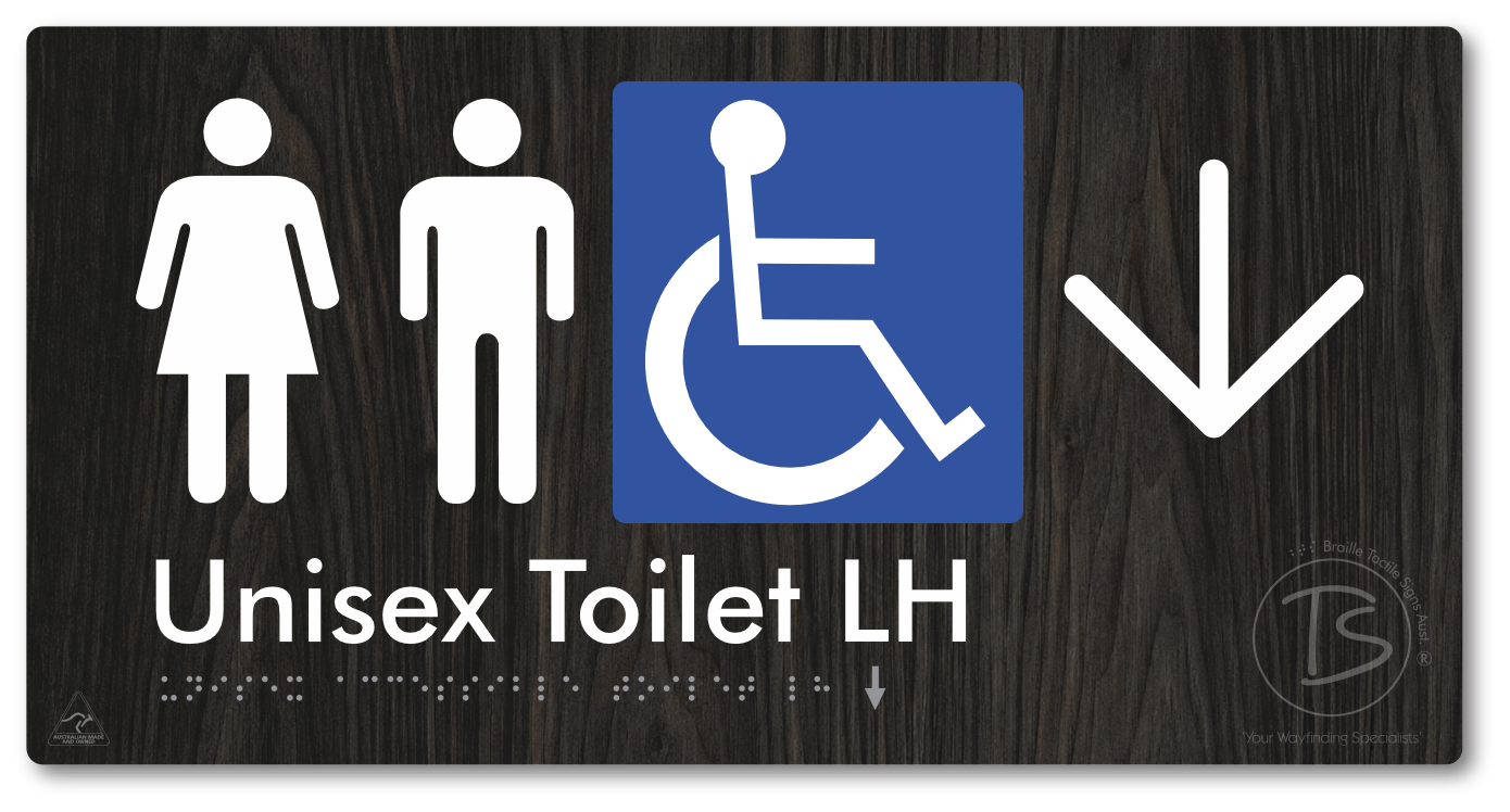 Unisex Accessible Toilet LH with Large Directional Arrow