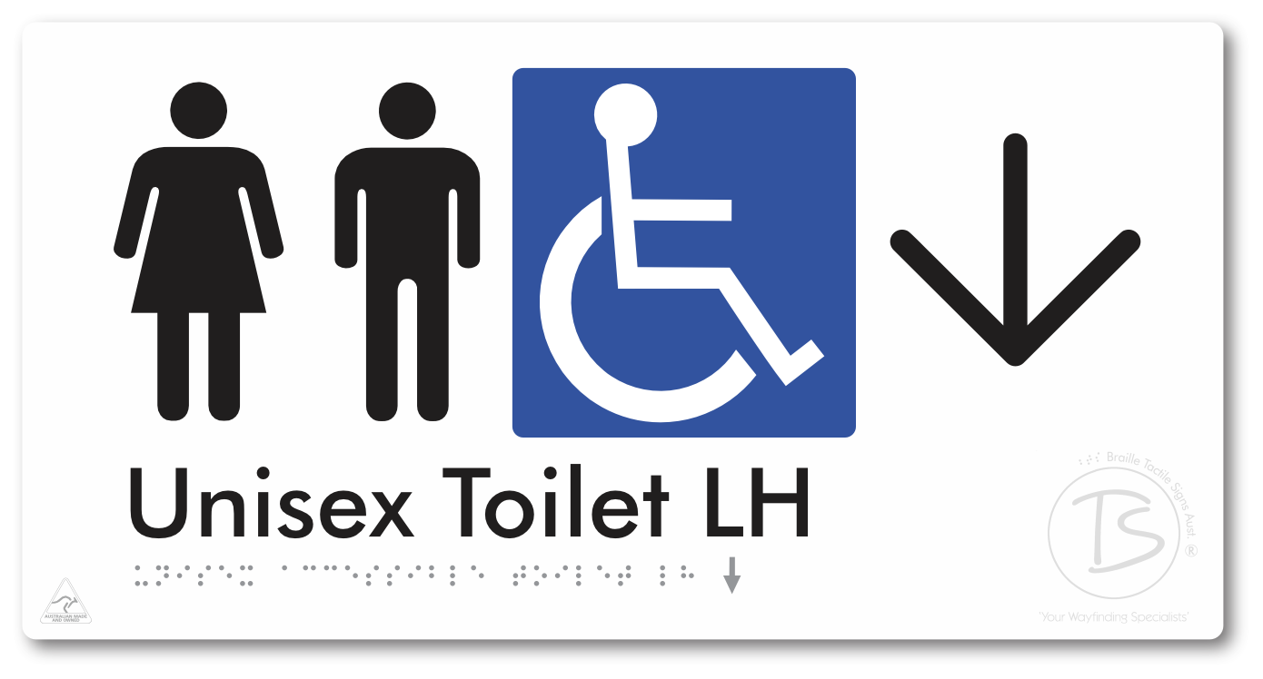 Unisex Accessible Toilet LH with Large Directional Arrow